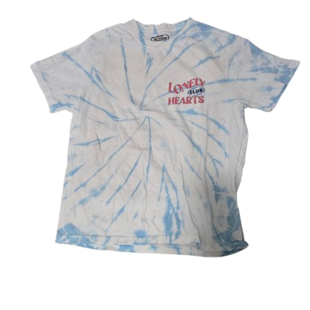 Lonely Hearts Club Tie-Dye T-Shirt Blue White Size M